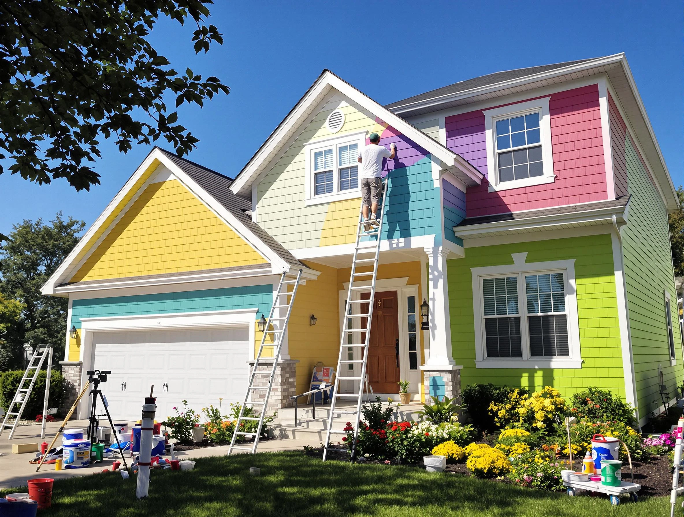 Goodyear House Painters professionals painting a home exterior in Goodyear, AZ