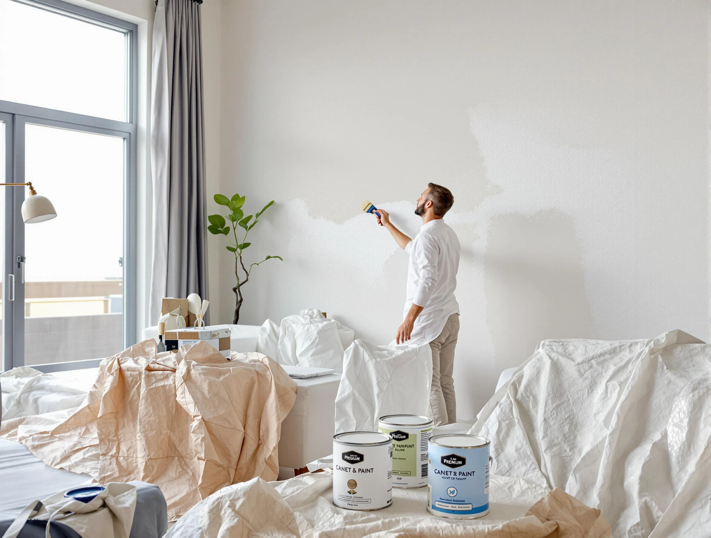 Goodyear House Painters team carefully painting an interior wall in Goodyear, AZ