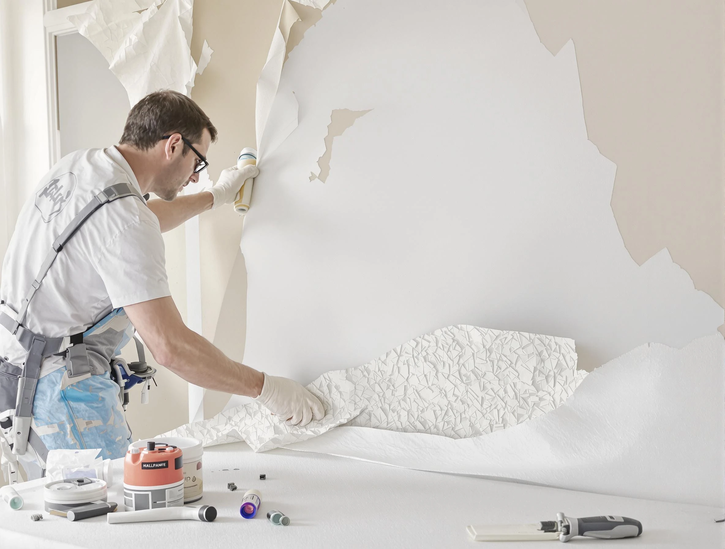 Detailed wallpaper removal and wall prep by Goodyear House Painters in Goodyear